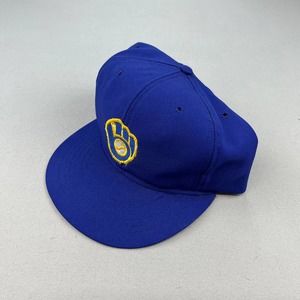 Vintage 80s ANNCO Milwaukee Brewers Trucker Snapback Hat Adult Blue MLB Baseball